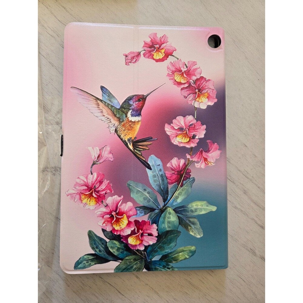 Viclowlpfe Case for Amazon Kindle Fire HD 10/10 Plus Tablet, Floral Hummingbird - Picture 4 of 7